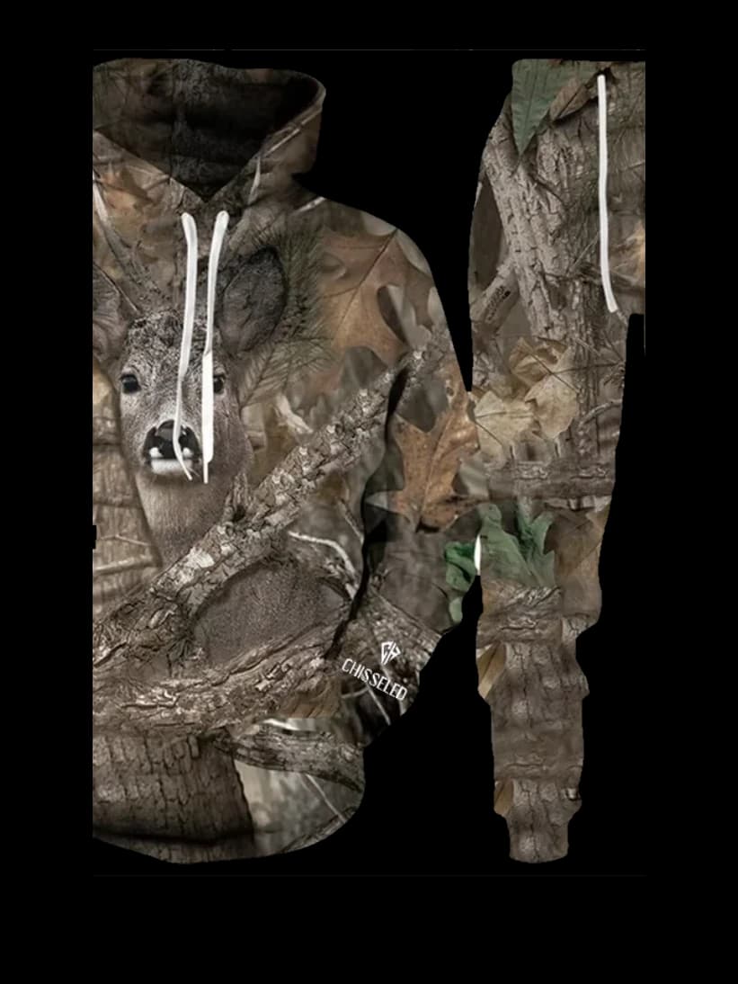 Camo Hoodie Set in Woodland — Deer